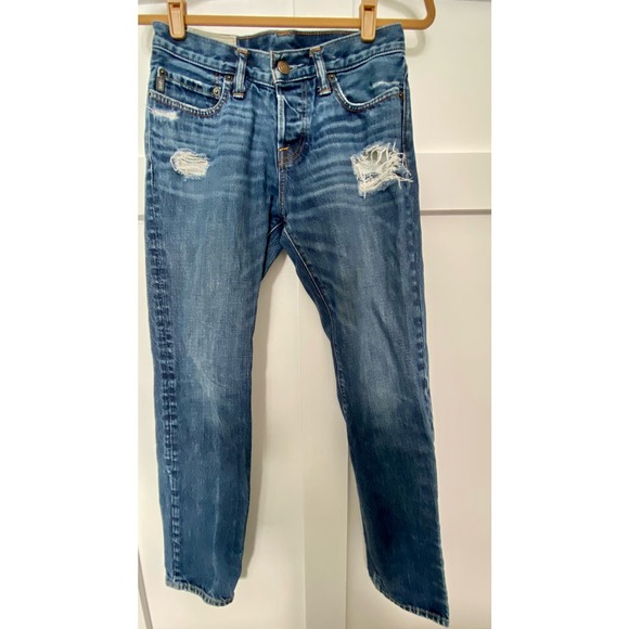 Abercrombie & Fitch Men's Distressed Blue Denim Jeans - Size 28 - Picture 2 of 8